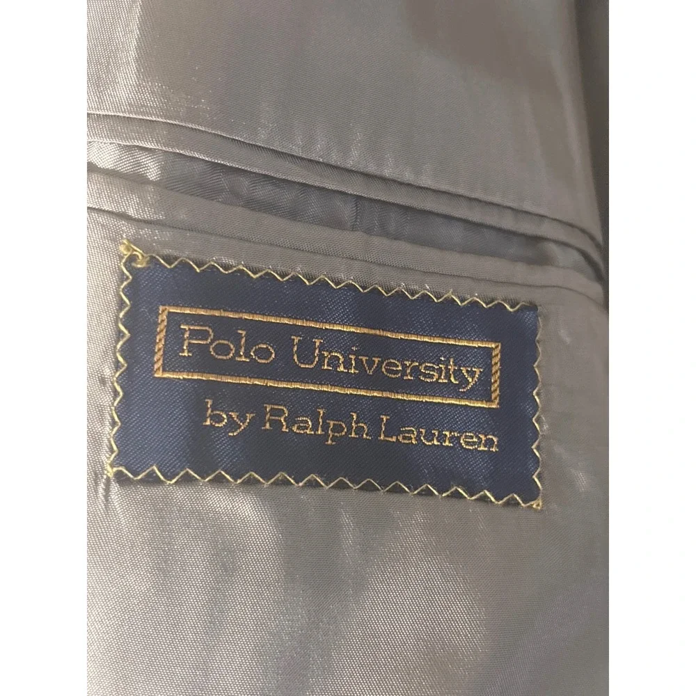 Polo University Ralph Lauren Blazer Mens‎ Grey Pinstripe SZ 37R Pant31x30